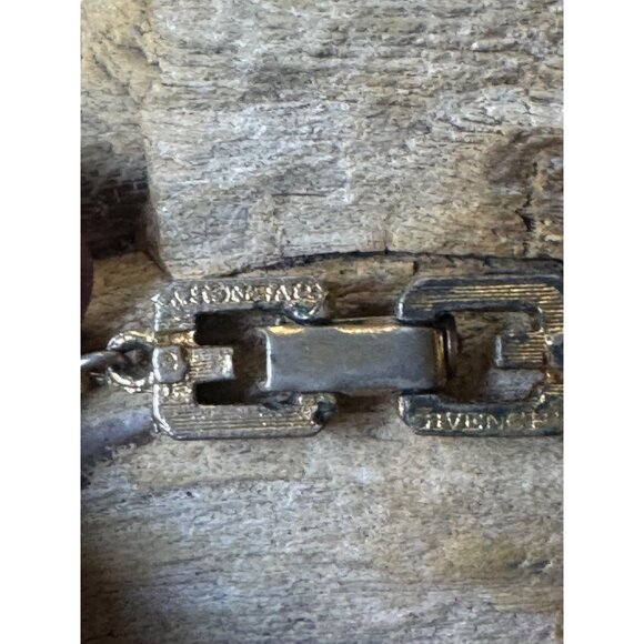 Vintage Givenchy Gold-Tone Necklace With Blue & Purple Crystal Pendant - Picture 6 of 8